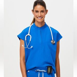 Figs Rafaela oversized scrub top, XS royal blue